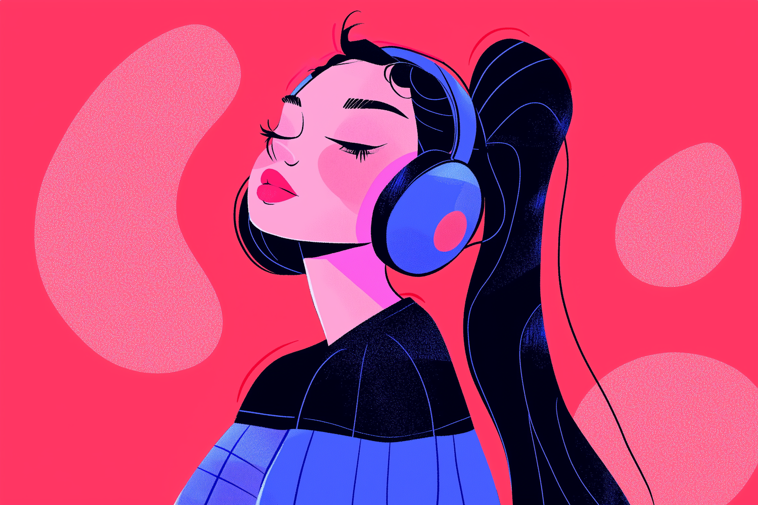 Serene Music Enthusiast Illustration