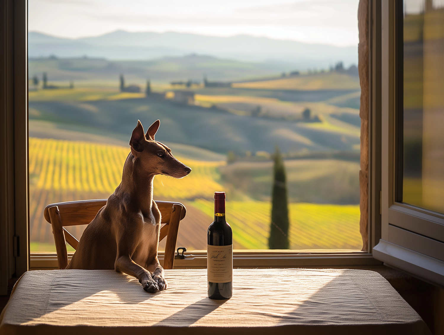 Contemplative Dog by the Window