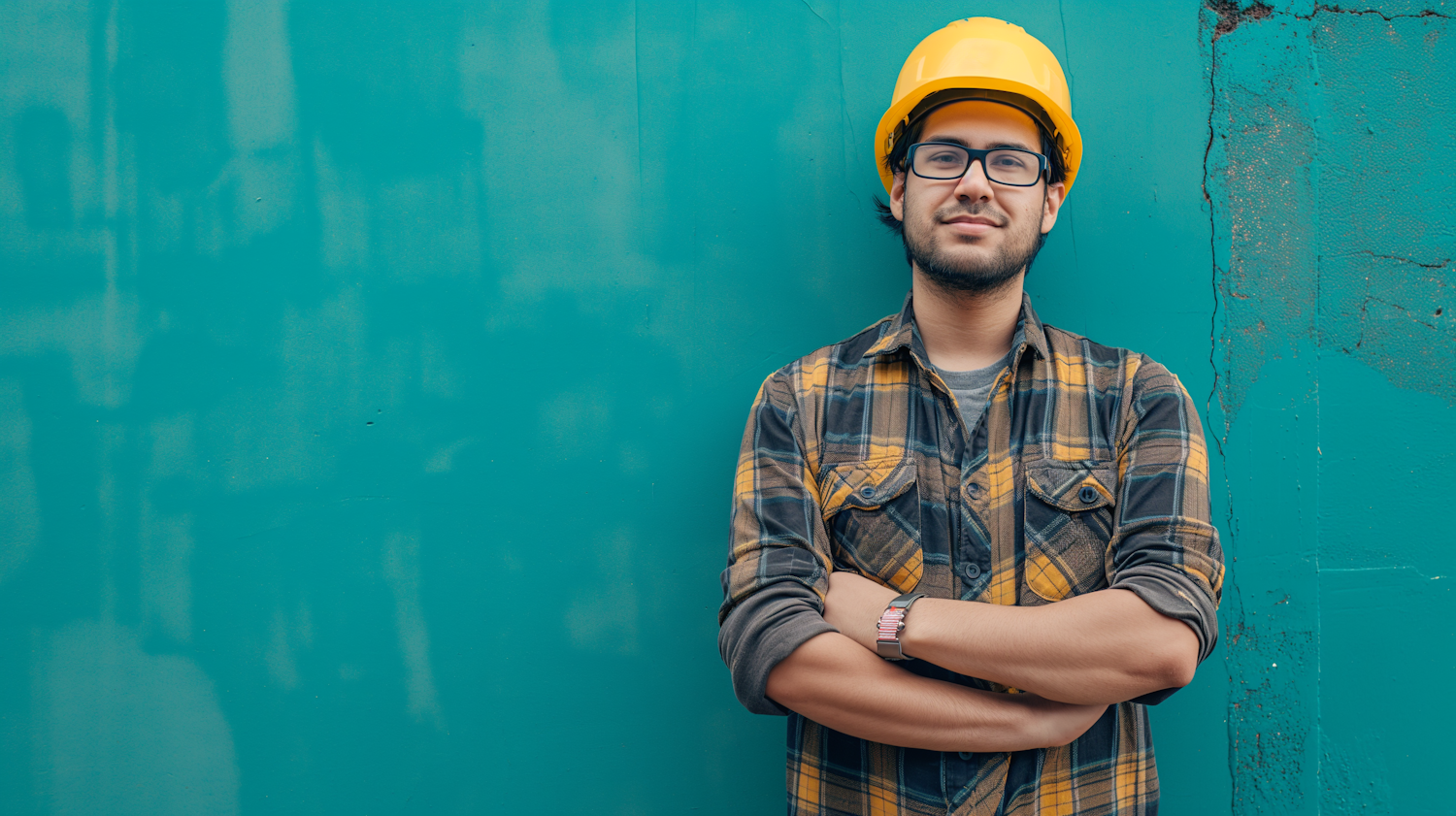 Confident Professional in Safety Helmet