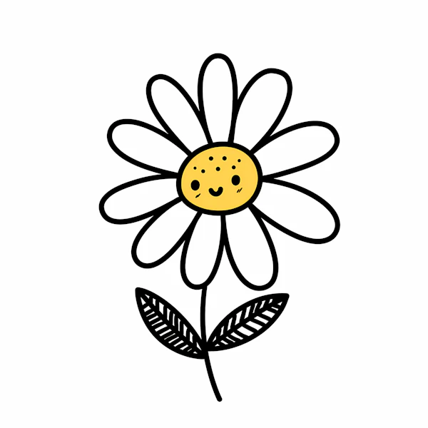 Smiling Daisy Cartoon