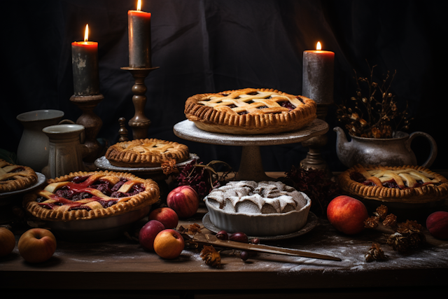 Autumnal Elegance Pie Display