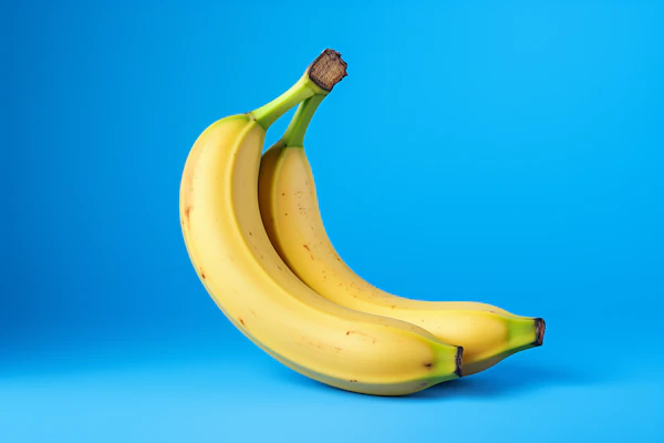 Fresh Bananas on Blue