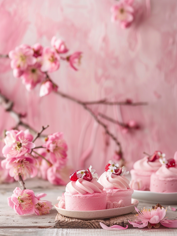 Pink Floral Cake Display