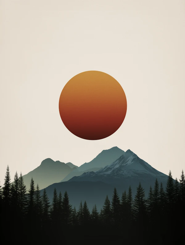 Serene Mountain Sunset