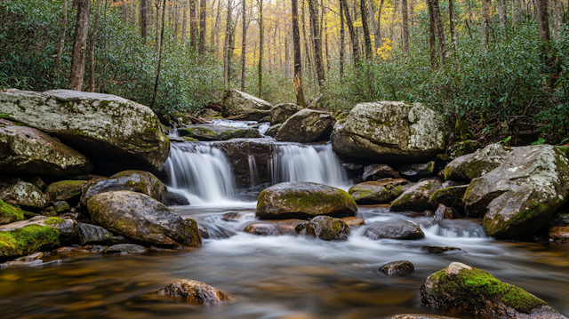 Serene Forest Waterfall