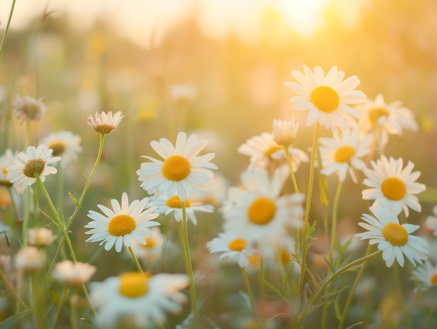 Golden Hour Daisy Meadow