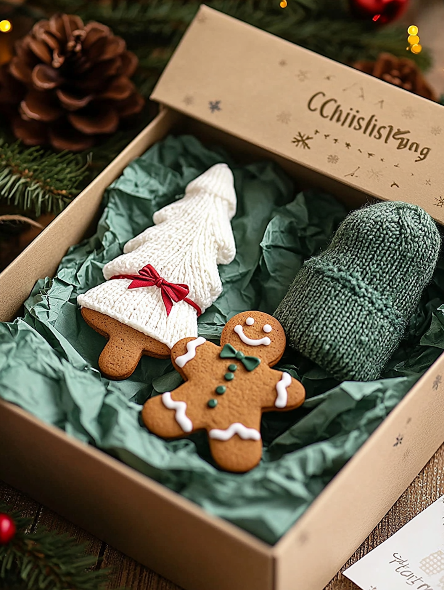 Festive Gift Box with Christmas Cookies