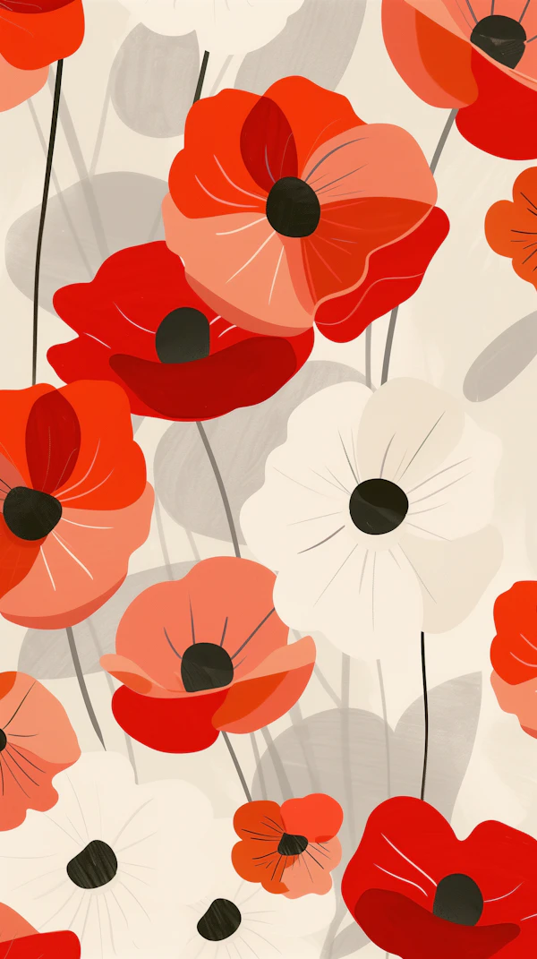 Stylized Poppy Flowers
