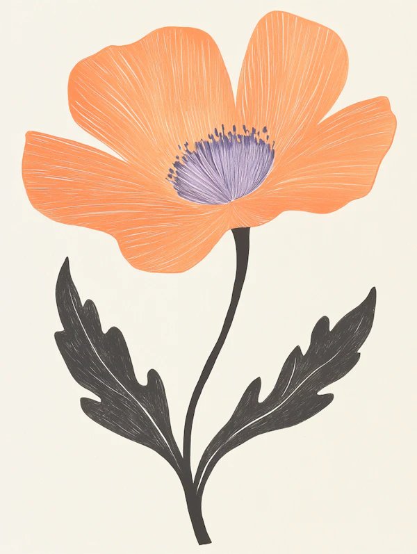 Minimalist Orange Flower
