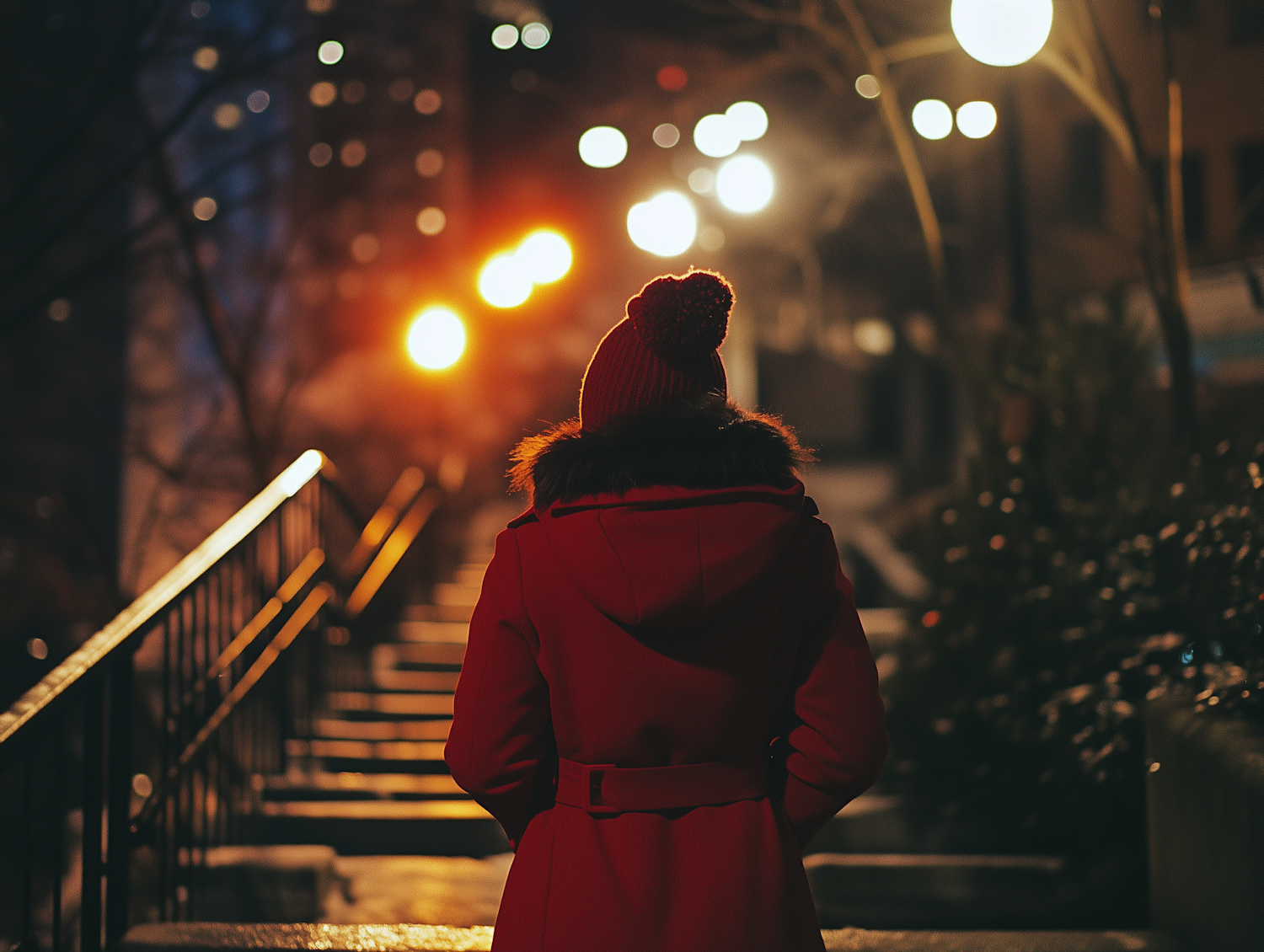 Solitary Figure on Staircase