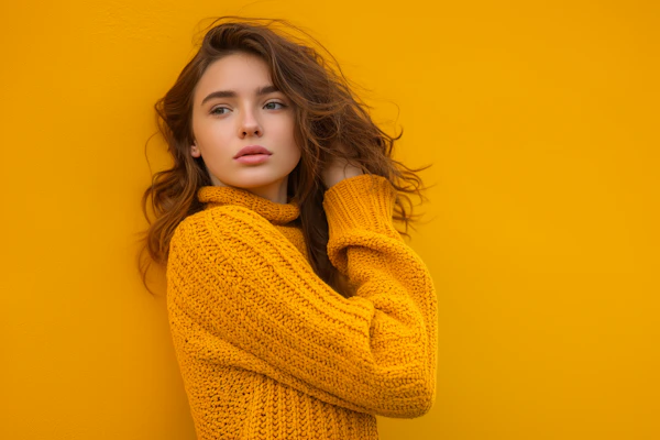 Thoughtful Woman in Yellow