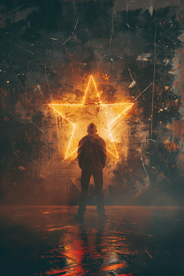 Person in Front of Glowing Star