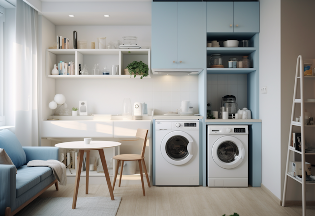 Serene Integrated Kitchen & Laundry Nook