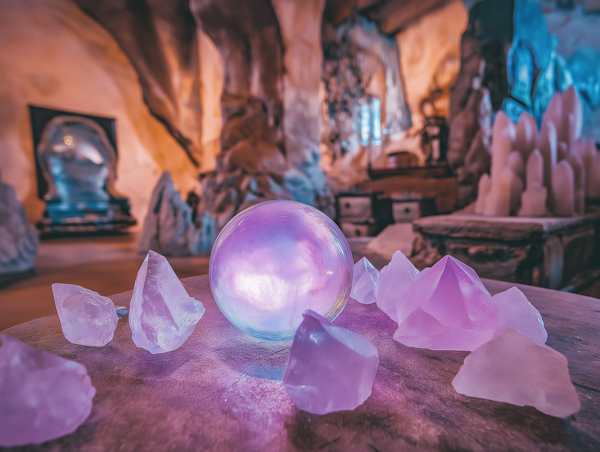 Mystical Cave with Crystal Ball