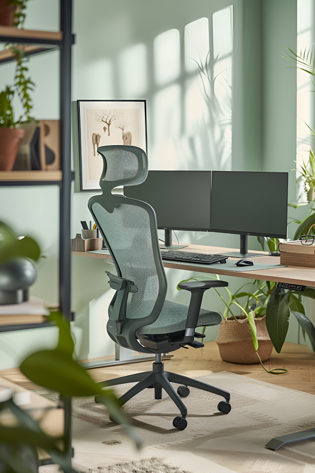 Modern Office Setup with Ergonomic Chair