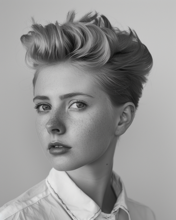 Timeless Close-Up Portrait of Young Woman