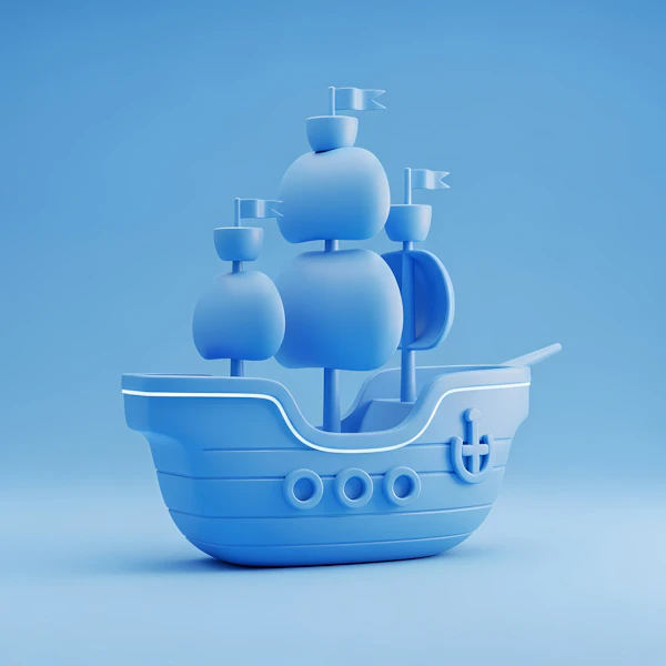 Stylized Blue Ship