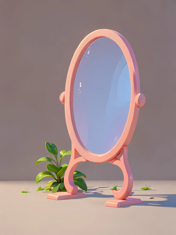 Pink Mirror and Plant