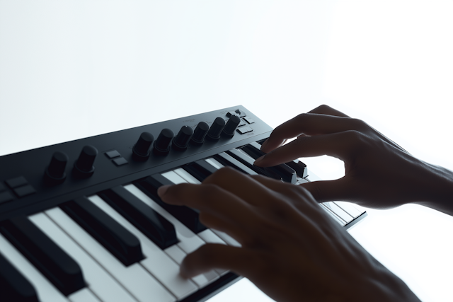 Hands Playing Keyboard