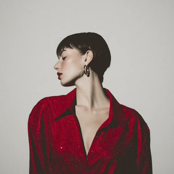 Profile in Red Shirt