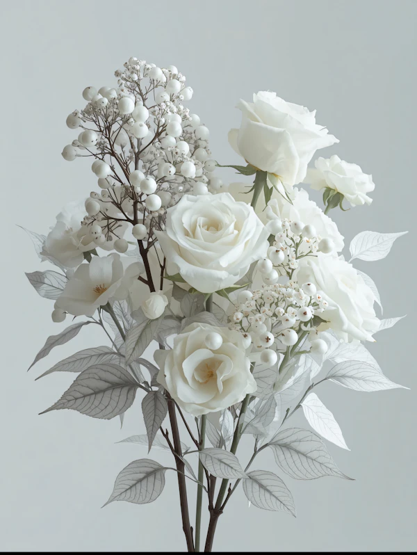 Elegant White Roses