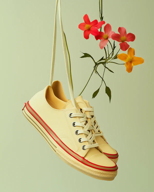 Sneakers and Flowers Composition