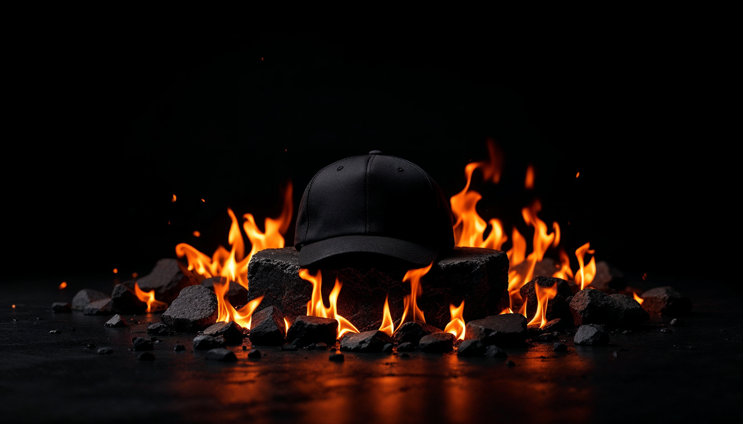 Fiery Baseball Cap