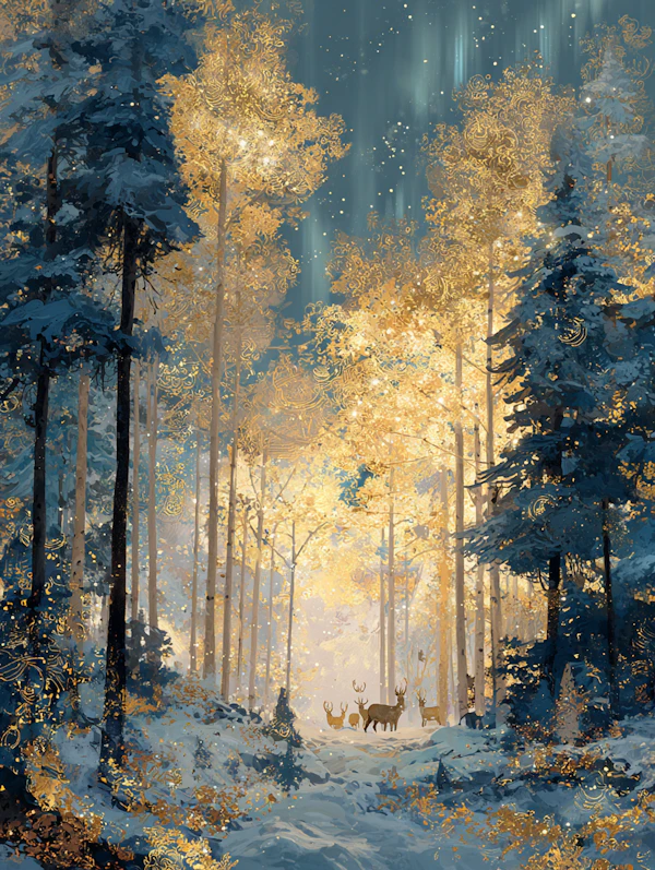 Golden Forest Scene