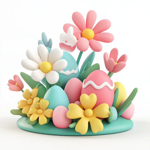 Easter Eggs and Flowers