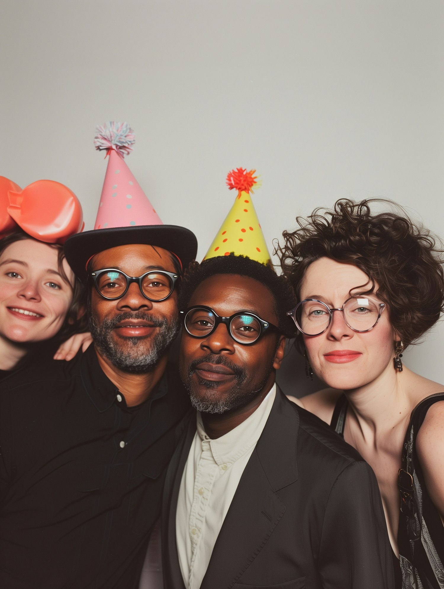 Celebratory Gathering with Party Hats