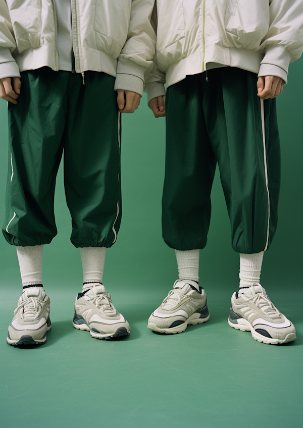 Synchronized Sporty Duo in Harmonized Green