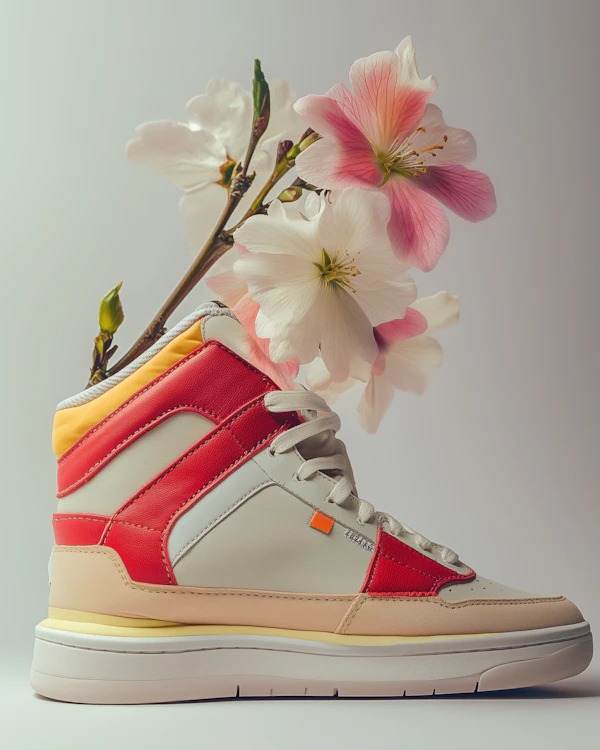 Stylish Sneaker with Cherry Blossoms