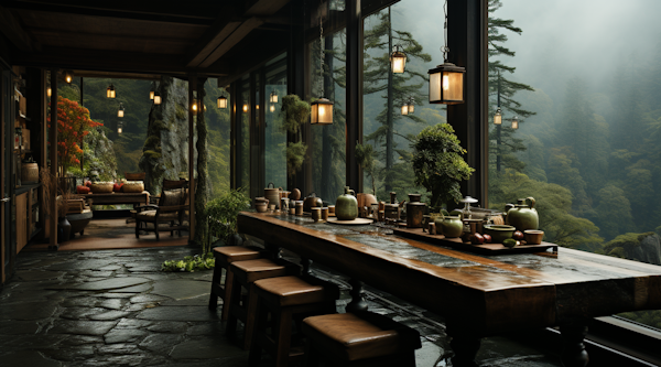 Rustic Forest View Dining Room