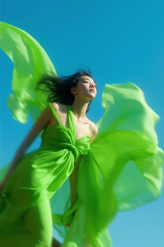 Woman in Green Dress