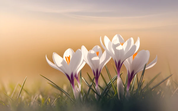 Delicate Crocus Blooms