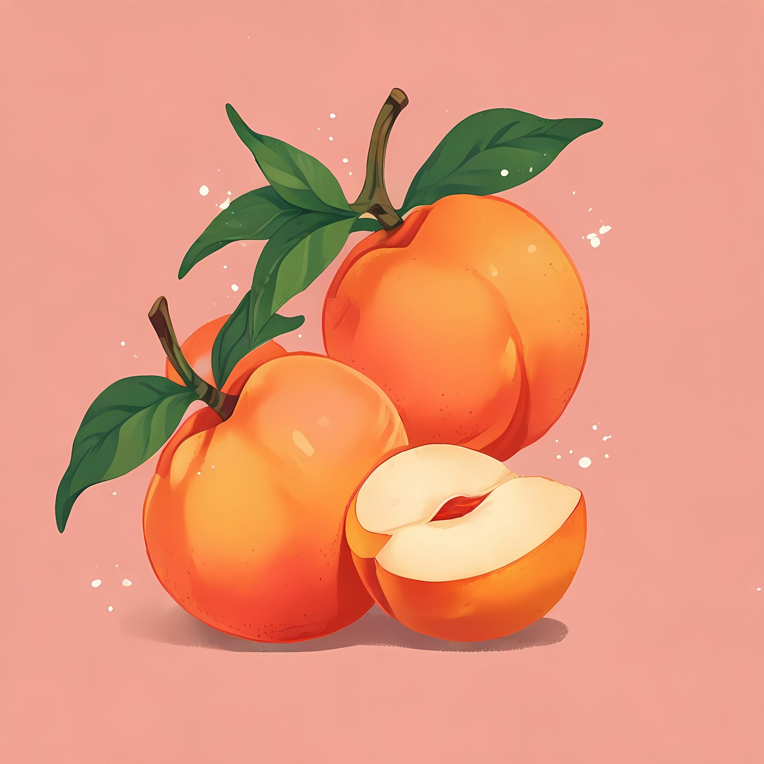 Vibrant Apricots Illustration