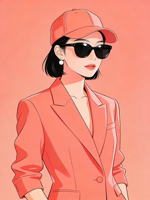 Chic Coral Portrait