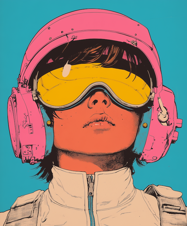 Futuristic Helmet Illustration