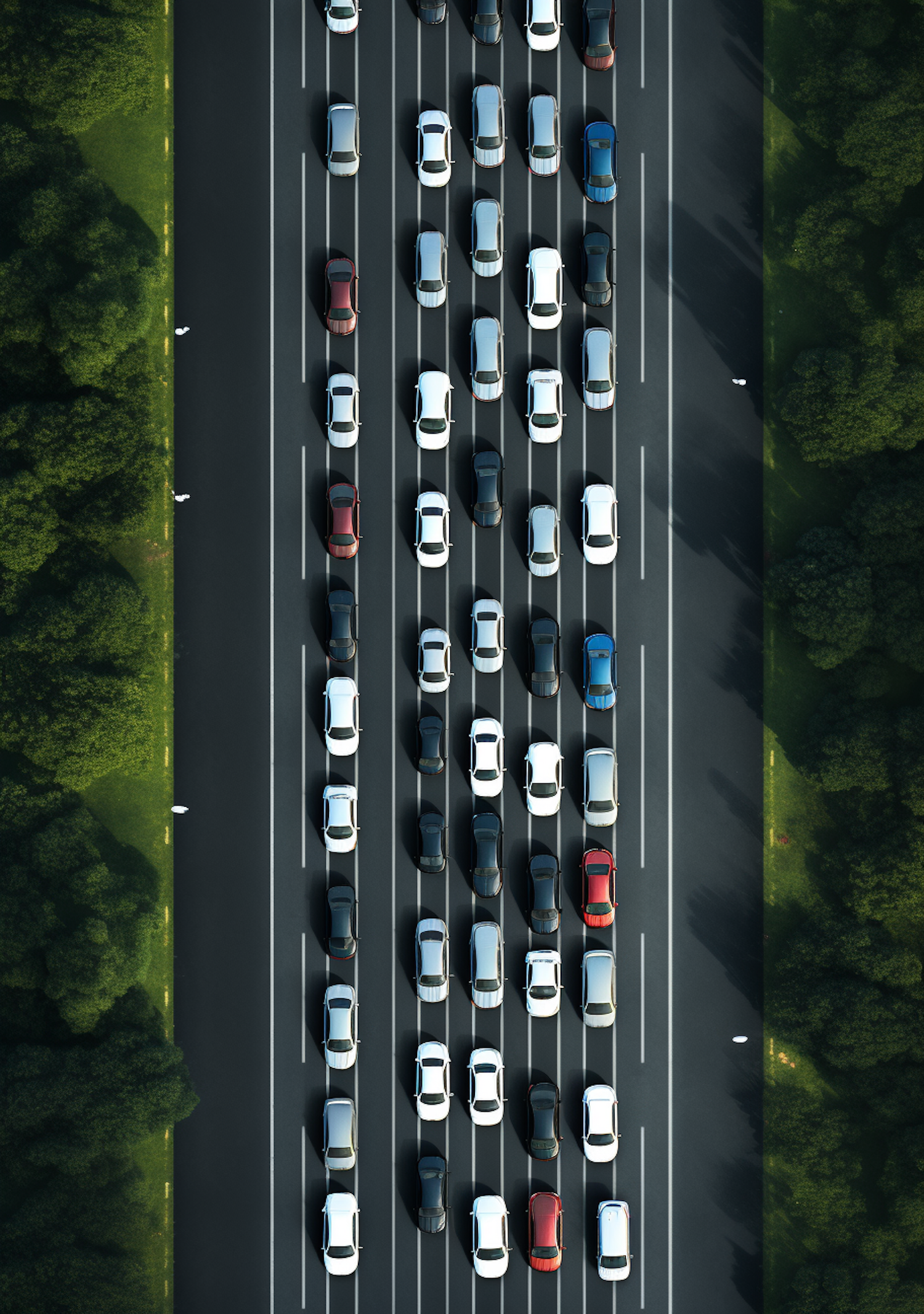 Aerial Traffic Congestion with Greenery Framing