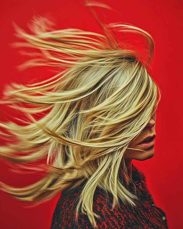 Blonde Hair in Motion