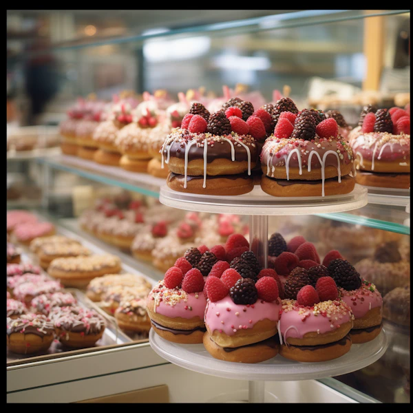 Artisanal Decadence: Gourmet Donuts with Berry Toppings