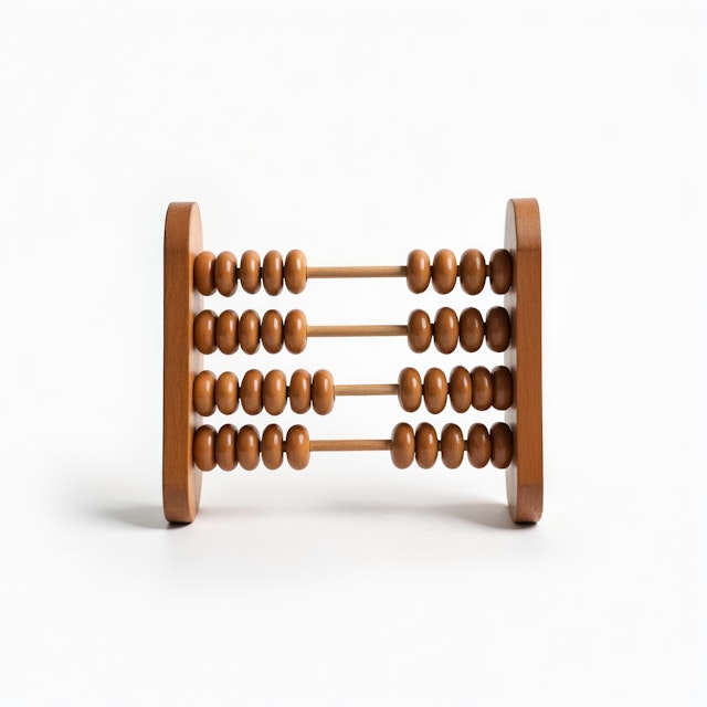 Wooden Abacus on White Background