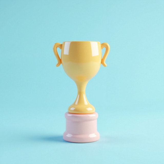 Elegant Trophy on Pastel Background