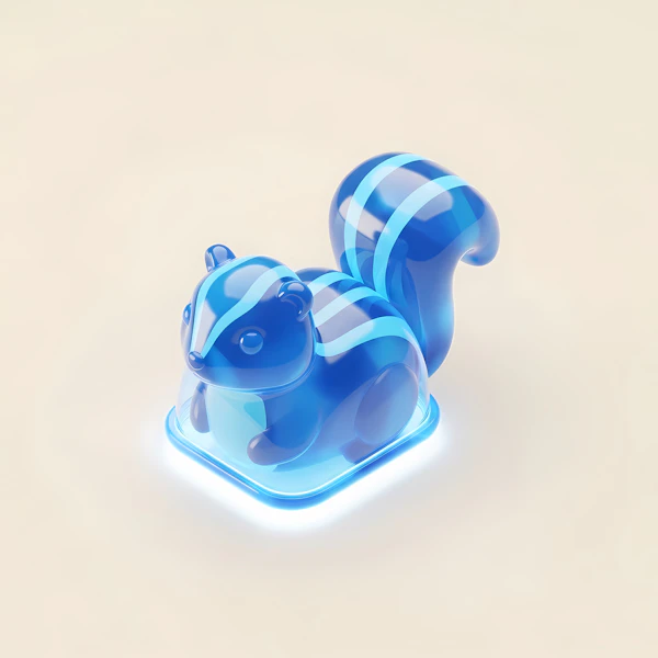 Glowing Blue Squirrel