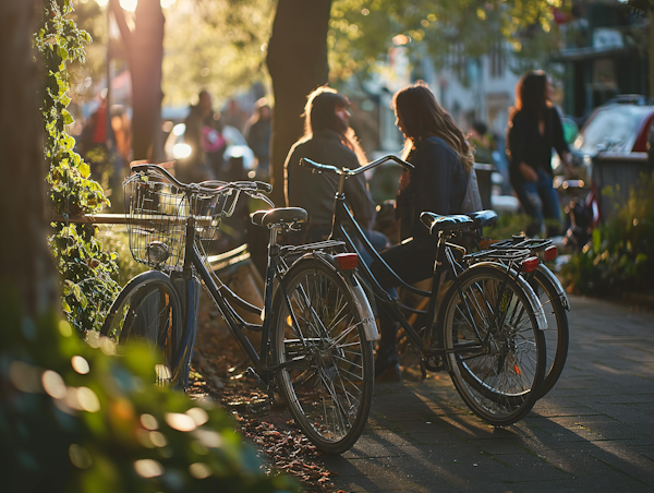 Golden Hour Respite with Bicycles