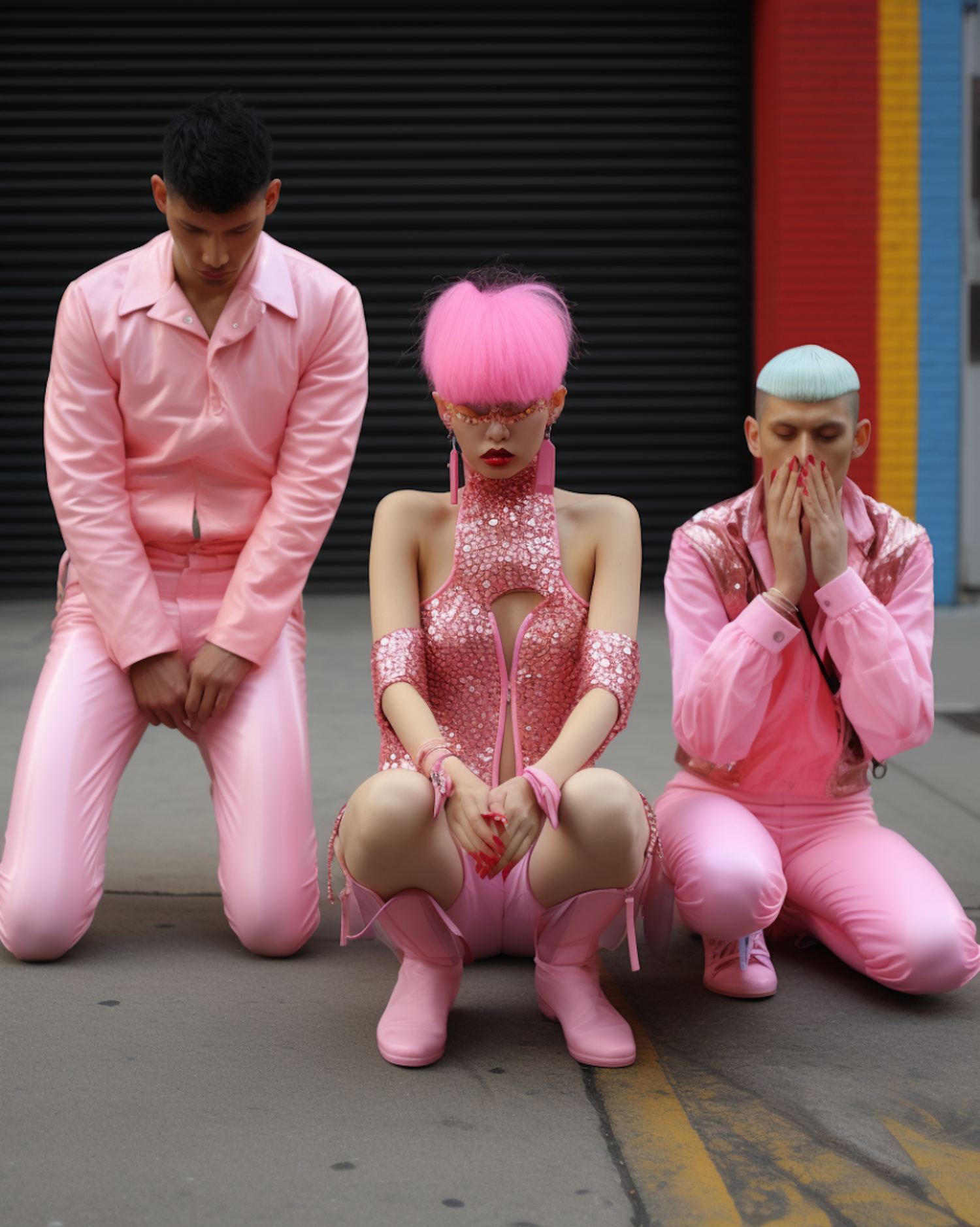 Thoughtful Trio in Pink