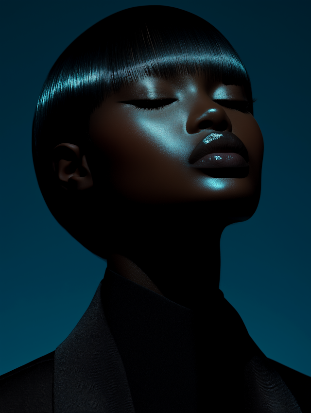 Elegant Portrait with Dark Complexion