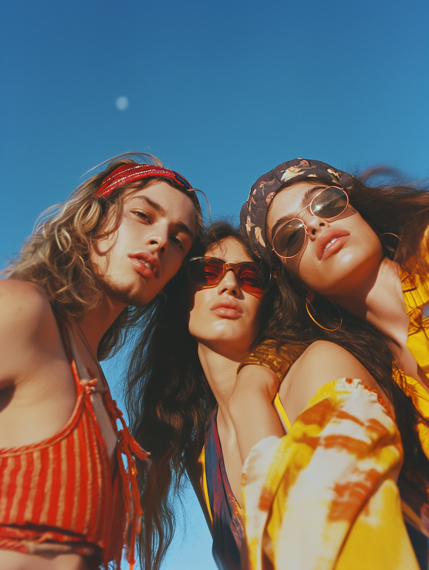 Serene Trio in Retro Summer Fashion