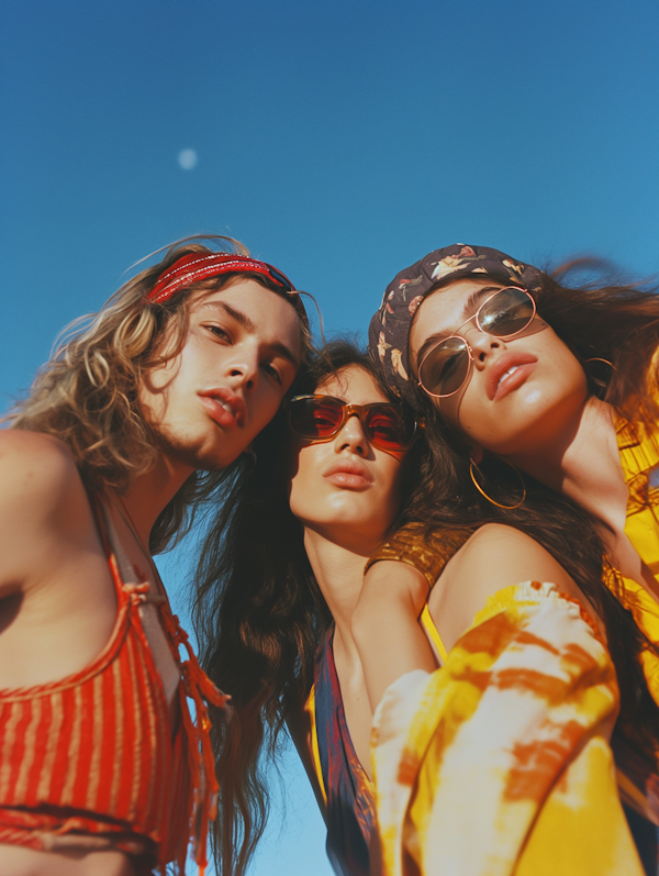 Serene Trio in Retro Summer Fashion