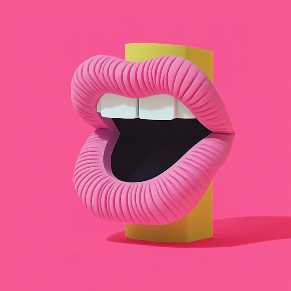 Surreal Pink Lips Art